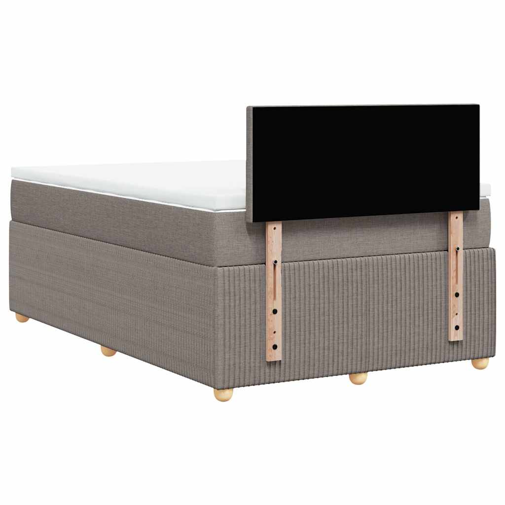 Boxspring met matras stof taupe 120x200 cm is nu te koop bij PeponiXL, paradijselijk wonen!