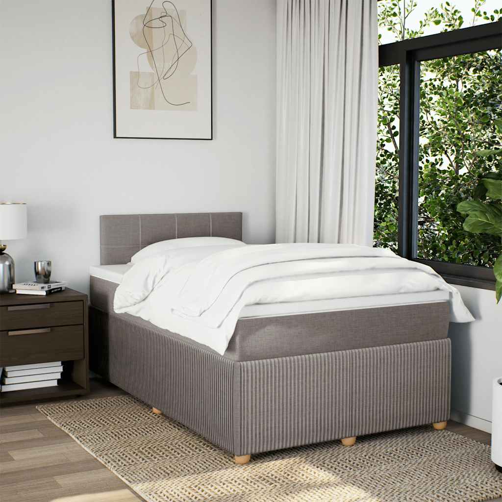 Boxspring met matras stof taupe 120x200 cm is nu te koop bij PeponiXL, paradijselijk wonen!