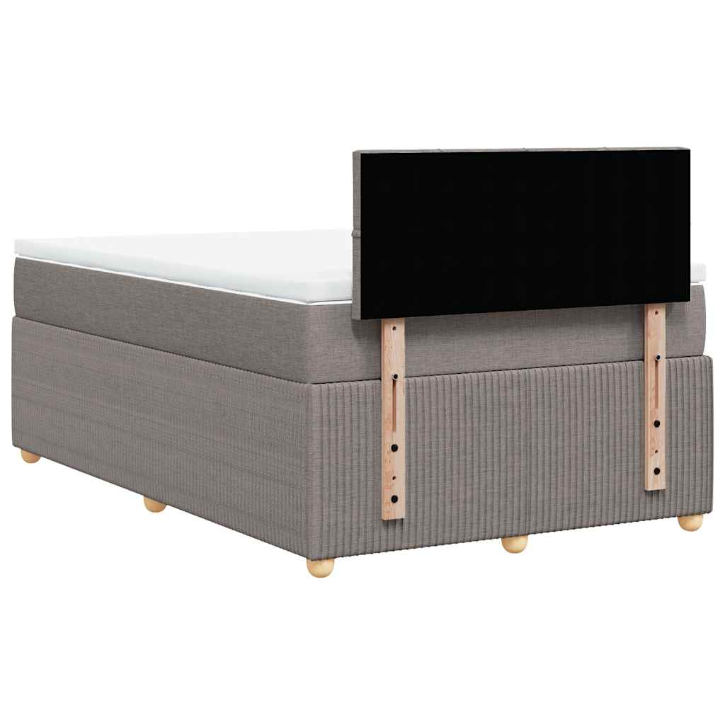 Boxspring met matras stof taupe 120x200 cm is nu te koop bij PeponiXL, paradijselijk wonen!