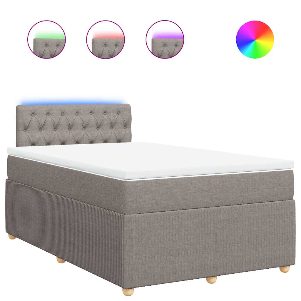 Boxspring met matras stof taupe 120x200 cm is nu te koop bij PeponiXL, paradijselijk wonen!
