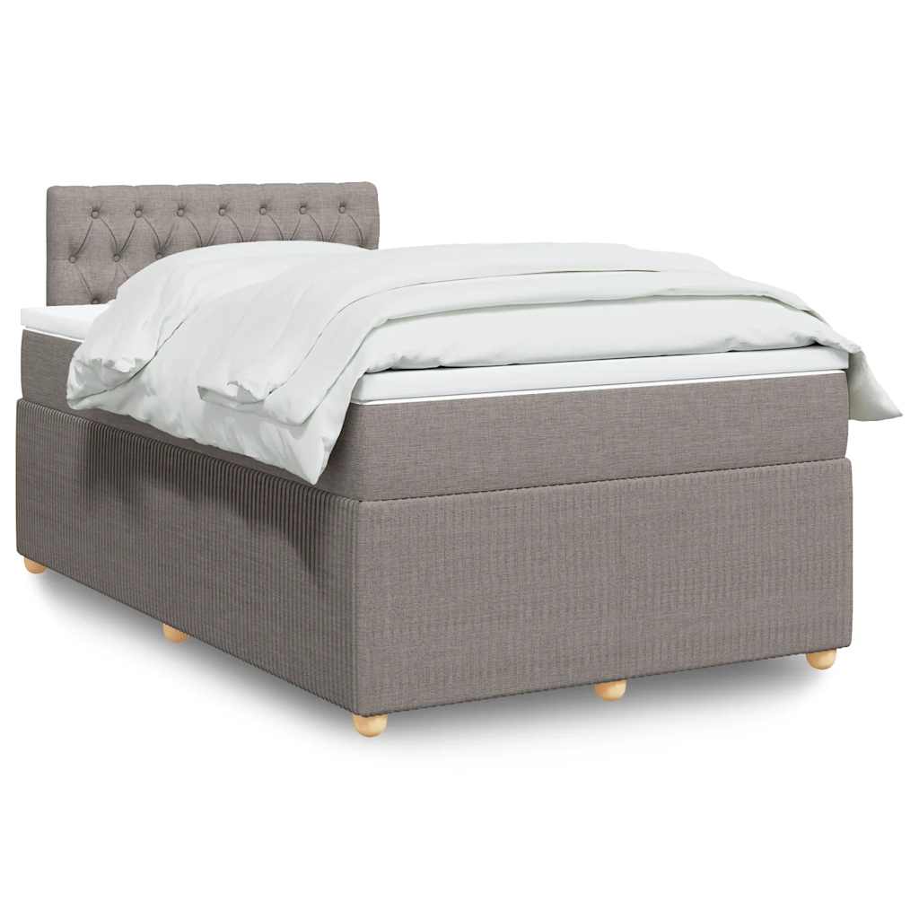 Boxspring met matras stof taupe 120x200 cm is nu te koop bij PeponiXL, paradijselijk wonen!