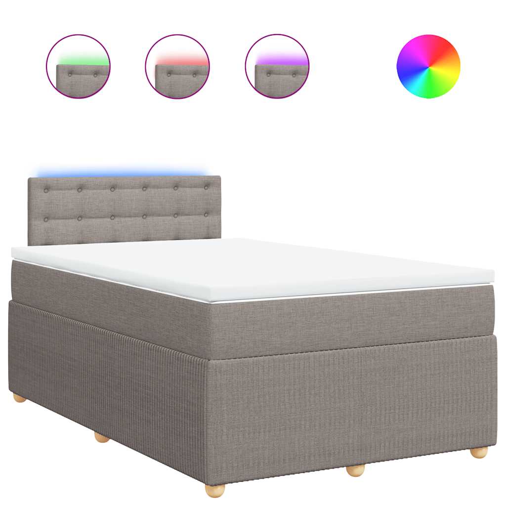 Boxspring met matras stof taupe 120x200 cm is nu te koop bij PeponiXL, paradijselijk wonen!