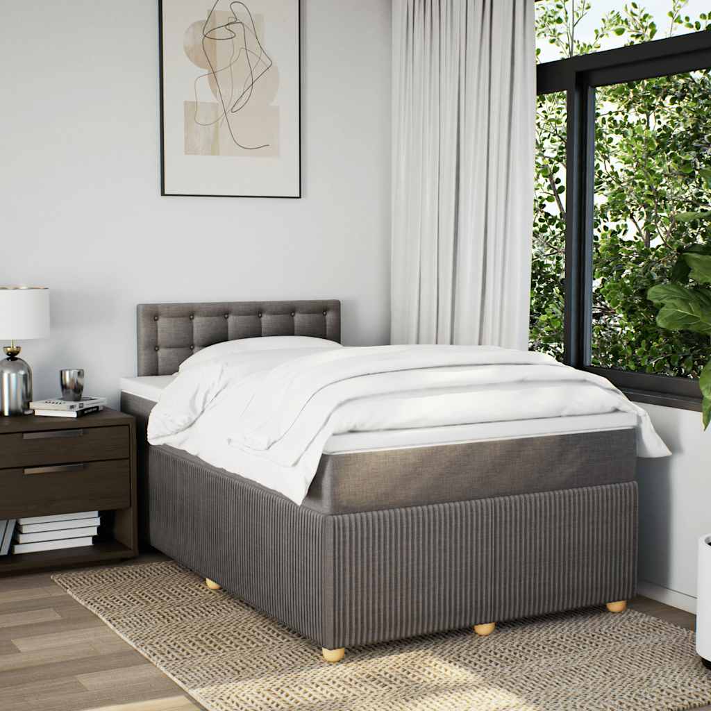 Boxspring met matras stof taupe 120x200 cm is nu te koop bij PeponiXL, paradijselijk wonen!