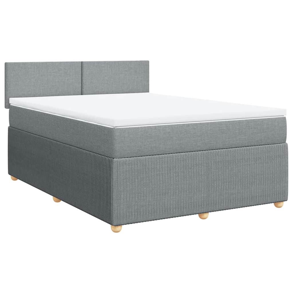 Boxspring met matras stof lichtgrijs 140x190 cm is nu te koop bij PeponiXL, paradijselijk wonen!