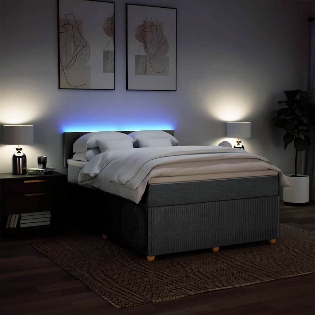 Boxspring met matras stof lichtgrijs 140x190 cm is nu te koop bij PeponiXL, paradijselijk wonen!