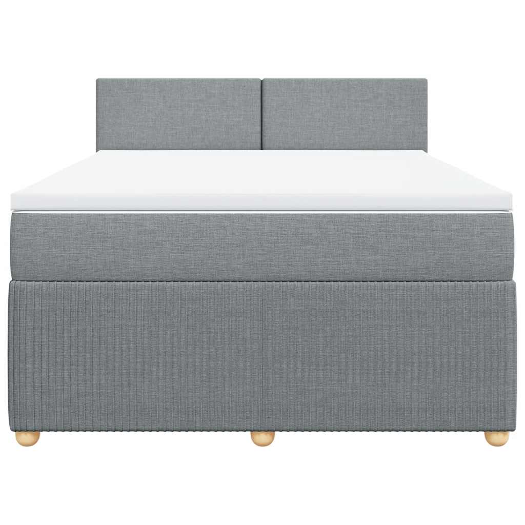 Boxspring met matras stof lichtgrijs 140x190 cm is nu te koop bij PeponiXL, paradijselijk wonen!