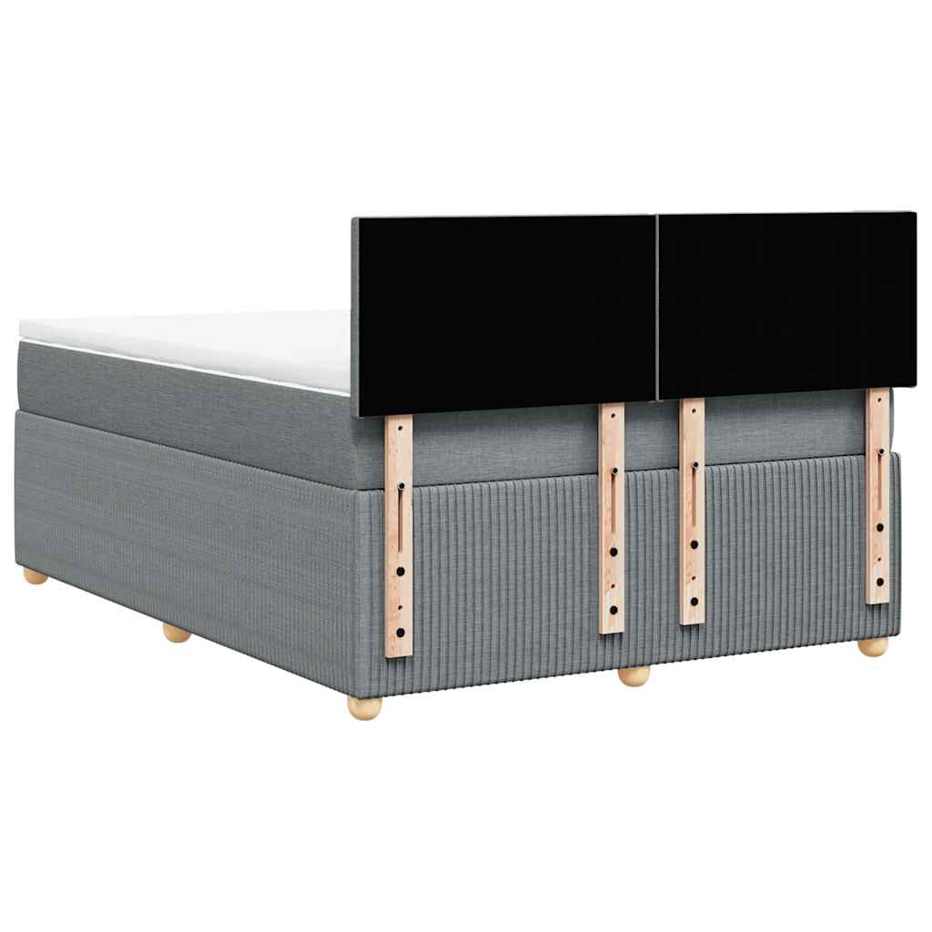 Boxspring met matras stof lichtgrijs 140x190 cm is nu te koop bij PeponiXL, paradijselijk wonen!