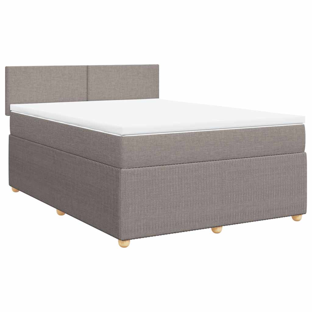 Boxspring met matras stof taupe 140x190 cm is nu te koop bij PeponiXL, paradijselijk wonen!