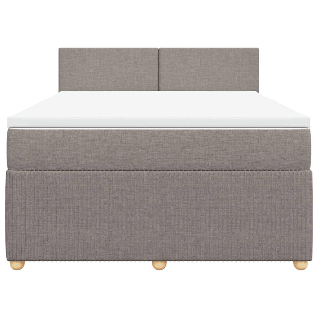 Boxspring met matras stof taupe 140x190 cm is nu te koop bij PeponiXL, paradijselijk wonen!