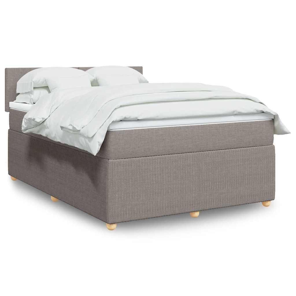 Boxspring met matras stof taupe 140x190 cm is nu te koop bij PeponiXL, paradijselijk wonen!