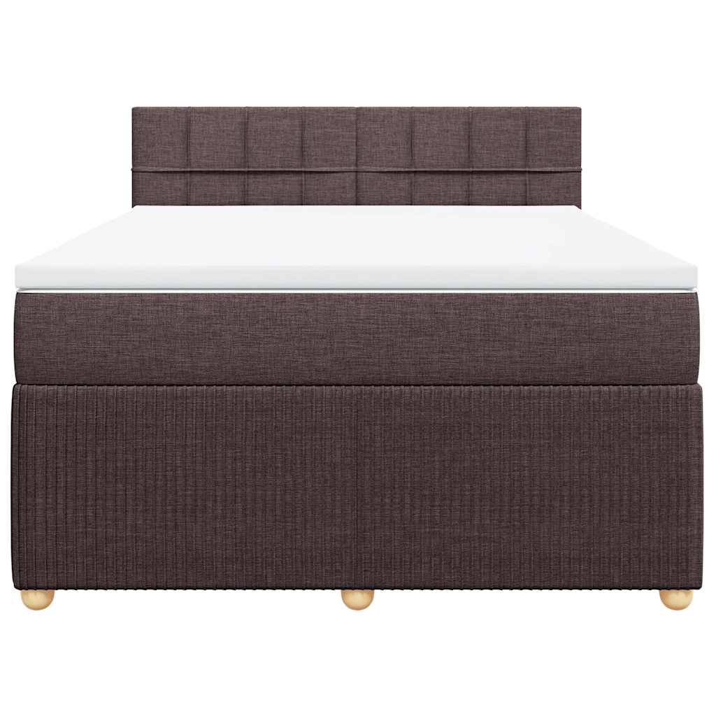 Boxspring met matras stof donkerbruin 140x190 cm is nu te koop bij PeponiXL, paradijselijk wonen!