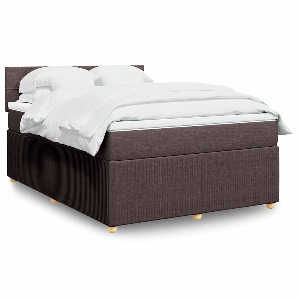 Boxspring met matras stof donkerbruin 140x190 cm is nu te koop bij PeponiXL, paradijselijk wonen!
