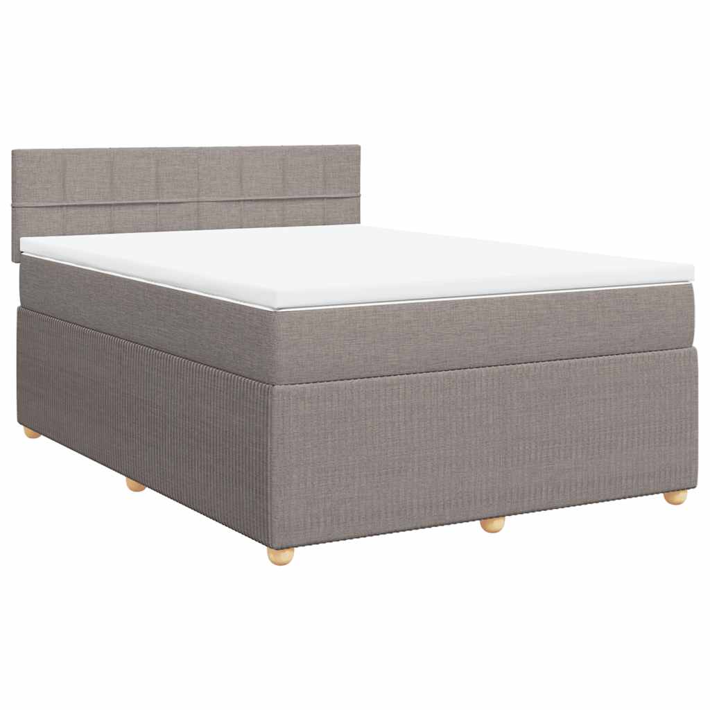 Boxspring met matras stof taupe 140x190 cm is nu te koop bij PeponiXL, paradijselijk wonen!