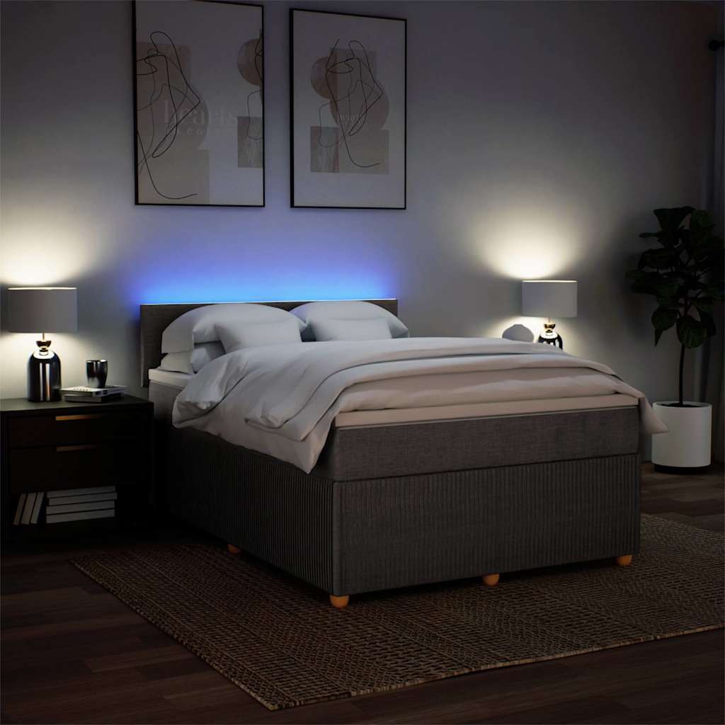 Boxspring met matras stof taupe 140x190 cm is nu te koop bij PeponiXL, paradijselijk wonen!