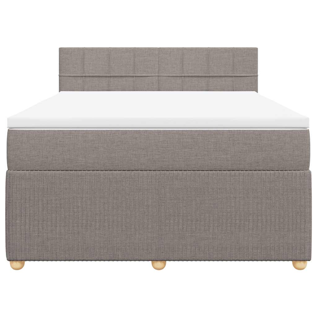 Boxspring met matras stof taupe 140x190 cm is nu te koop bij PeponiXL, paradijselijk wonen!
