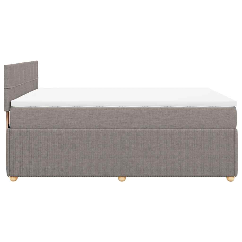 Boxspring met matras stof taupe 140x190 cm is nu te koop bij PeponiXL, paradijselijk wonen!
