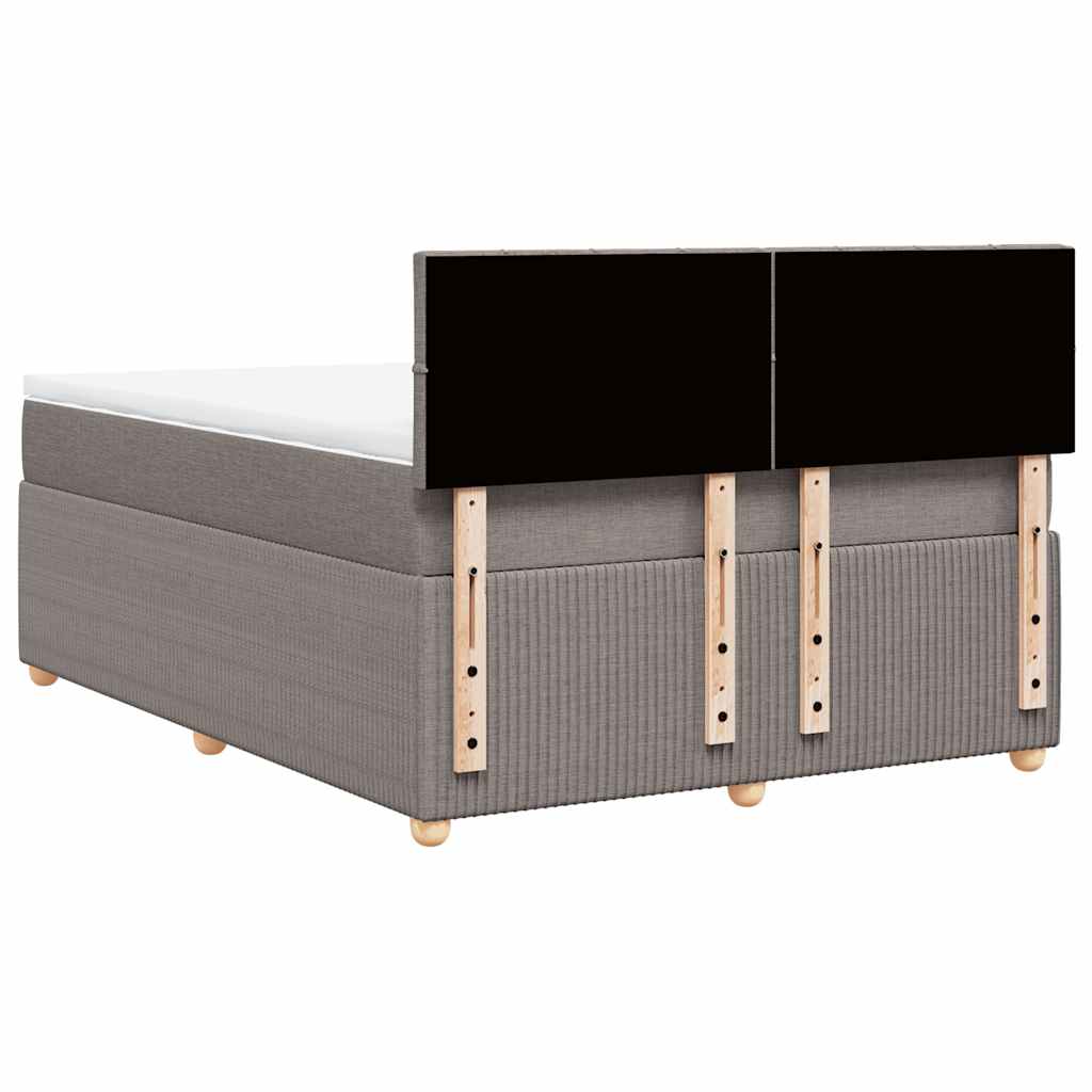 Boxspring met matras stof taupe 140x190 cm is nu te koop bij PeponiXL, paradijselijk wonen!