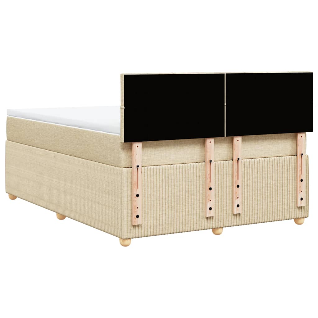 Boxspring met matras stof crèmekleurig 140x190 cm is nu te koop bij PeponiXL, paradijselijk wonen!