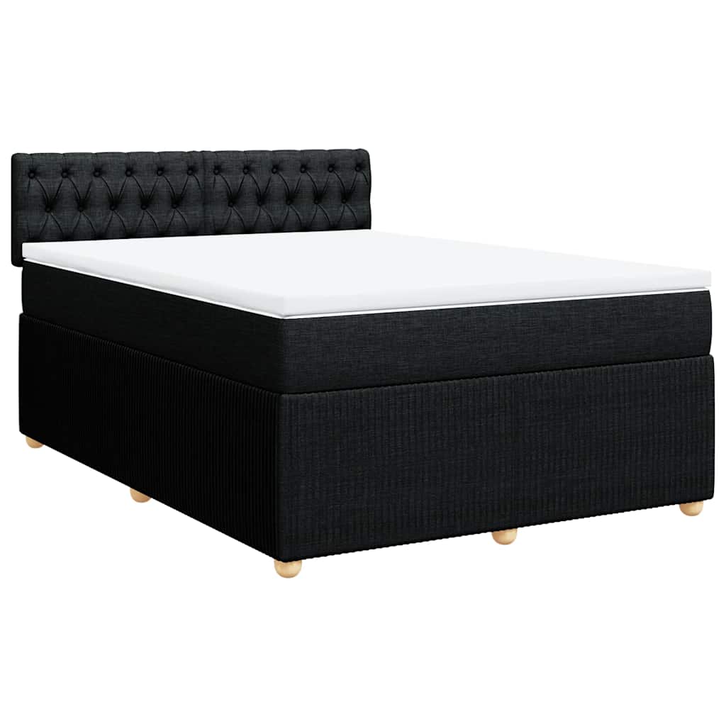 Boxspring met matras stof zwart 140x190 cm is nu te koop bij PeponiXL, paradijselijk wonen!