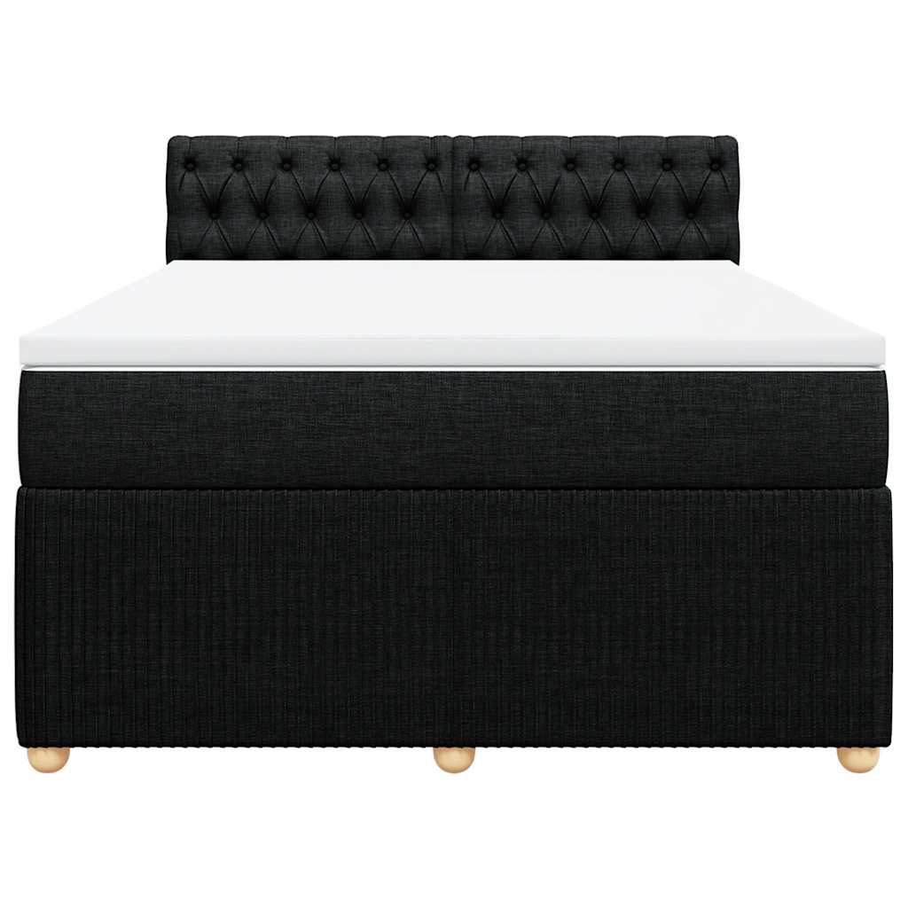 Boxspring met matras stof zwart 140x190 cm is nu te koop bij PeponiXL, paradijselijk wonen!