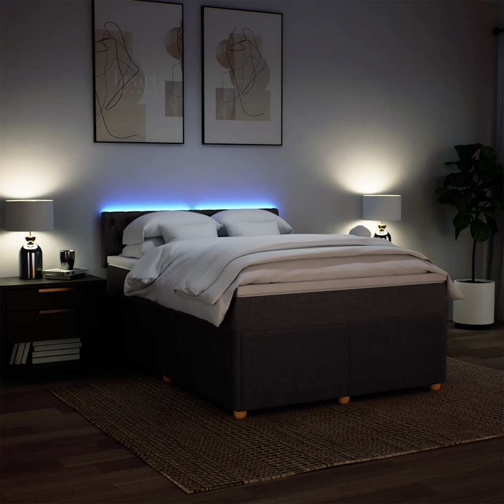 Boxspring met matras stof donkerbruin 140x190 cm is nu te koop bij PeponiXL, paradijselijk wonen!