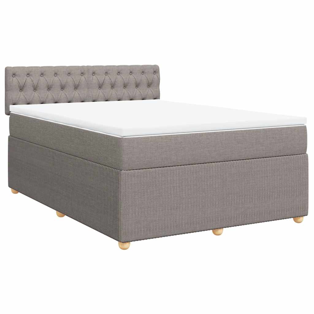 Boxspring met matras stof taupe 140x190 cm is nu te koop bij PeponiXL, paradijselijk wonen!