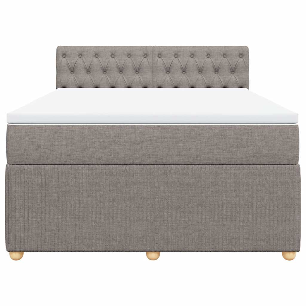 Boxspring met matras stof taupe 140x190 cm is nu te koop bij PeponiXL, paradijselijk wonen!