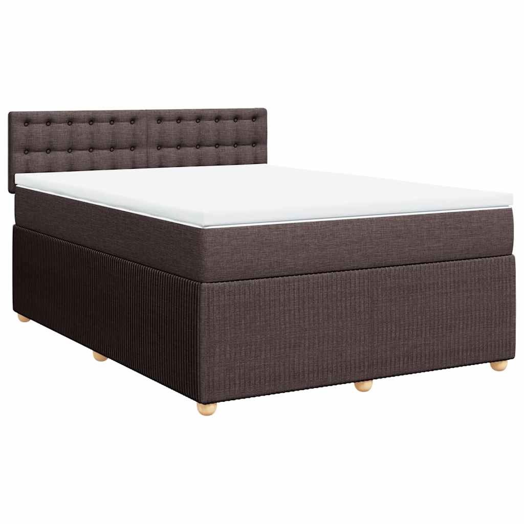 Boxspring met matras stof donkerbruin 140x190 cm is nu te koop bij PeponiXL, paradijselijk wonen!