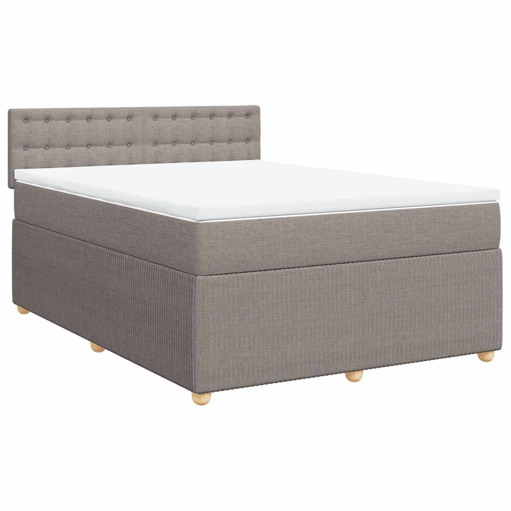 Boxspring met matras stof taupe 140x190 cm is nu te koop bij PeponiXL, paradijselijk wonen!