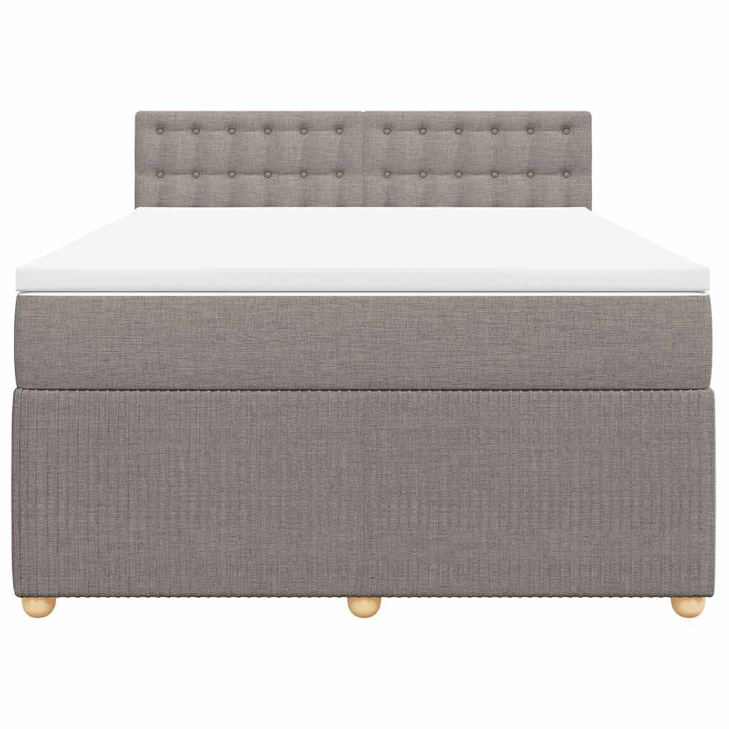 Boxspring met matras stof taupe 140x190 cm is nu te koop bij PeponiXL, paradijselijk wonen!