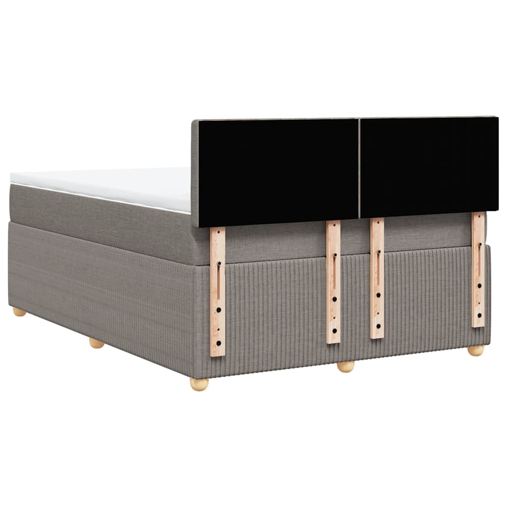 Boxspring met matras stof taupe 140x190 cm is nu te koop bij PeponiXL, paradijselijk wonen!