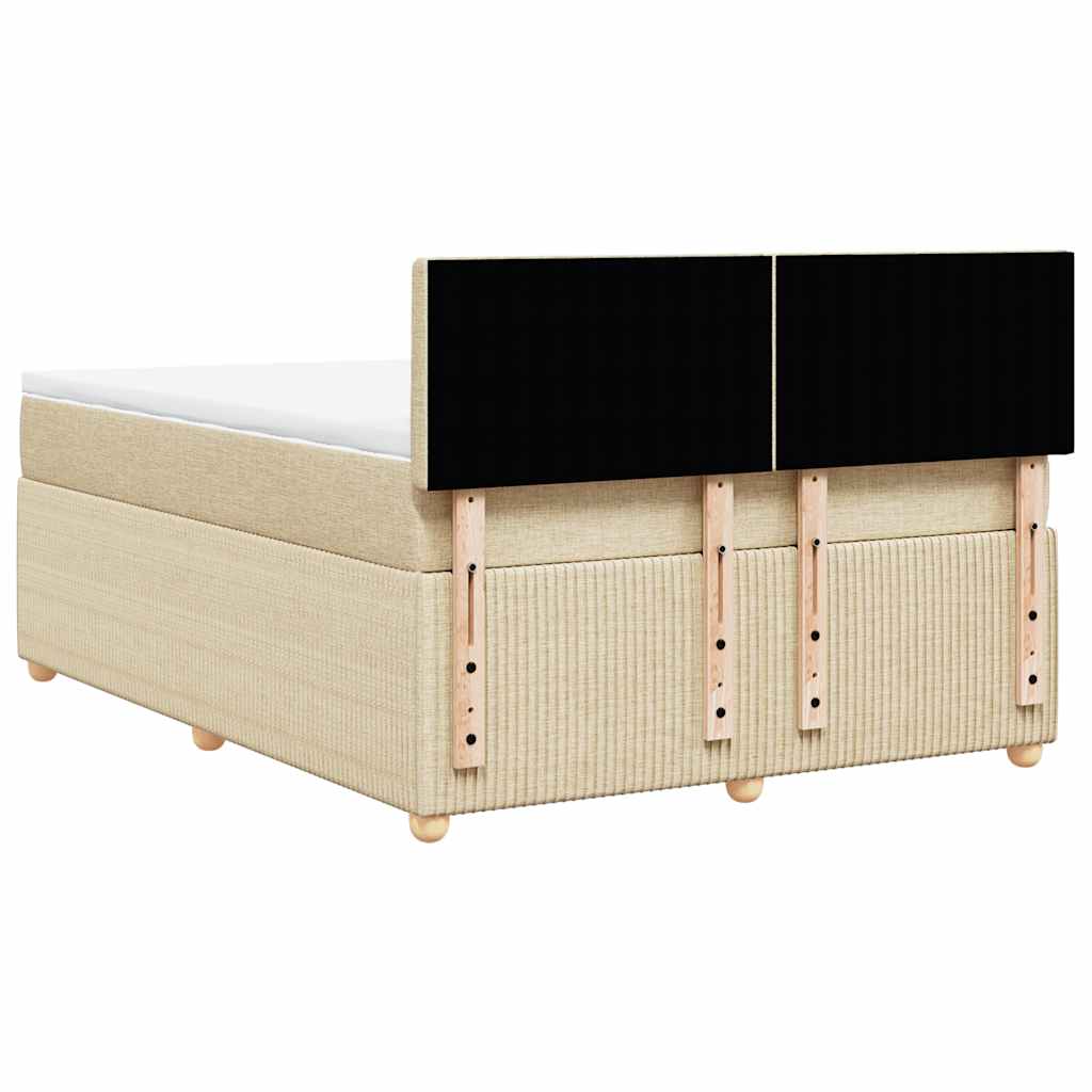 Boxspring met matras stof crèmekleurig 140x190 cm is nu te koop bij PeponiXL, paradijselijk wonen!