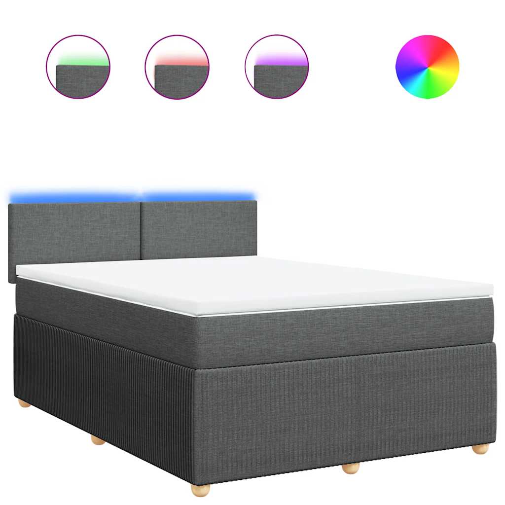 Boxspring met matras stof donkergrijs 140x200 cm is nu te koop bij PeponiXL, paradijselijk wonen!