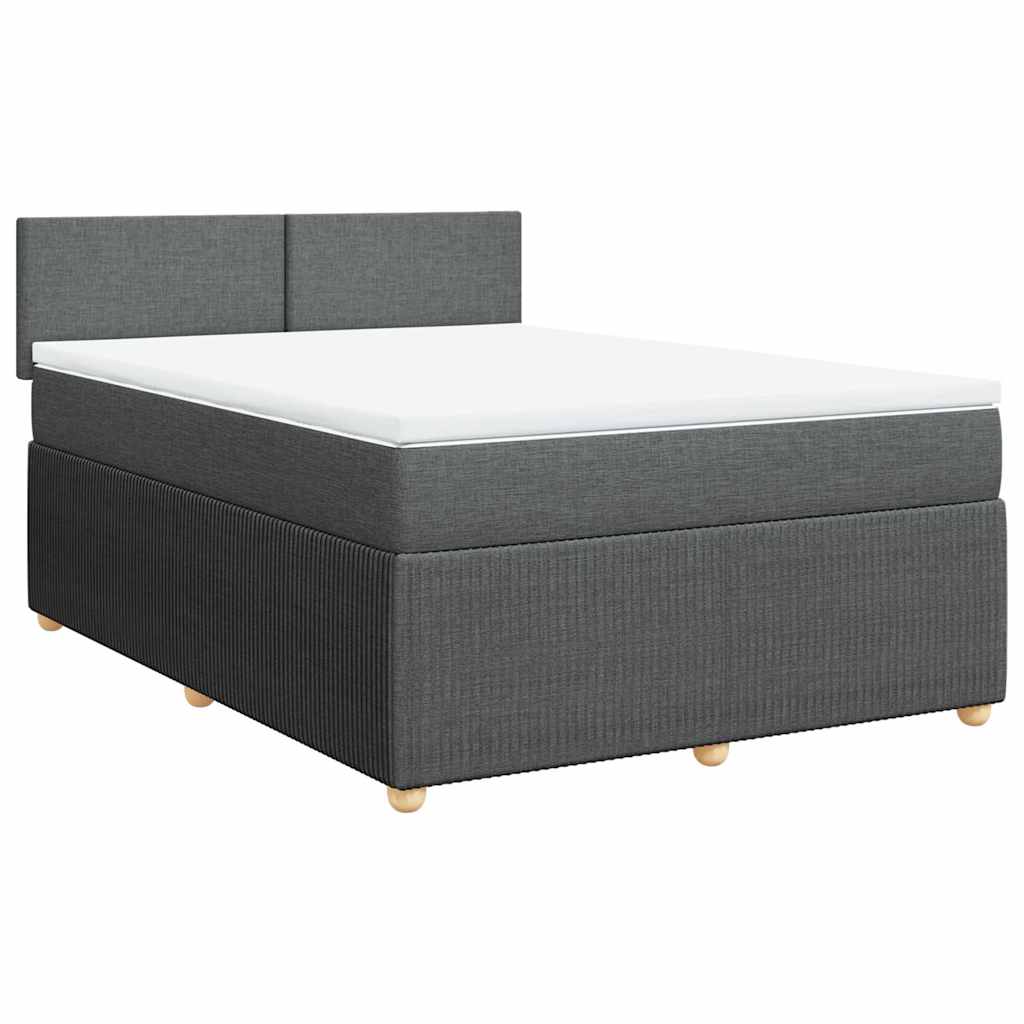 Boxspring met matras stof donkergrijs 140x200 cm is nu te koop bij PeponiXL, paradijselijk wonen!