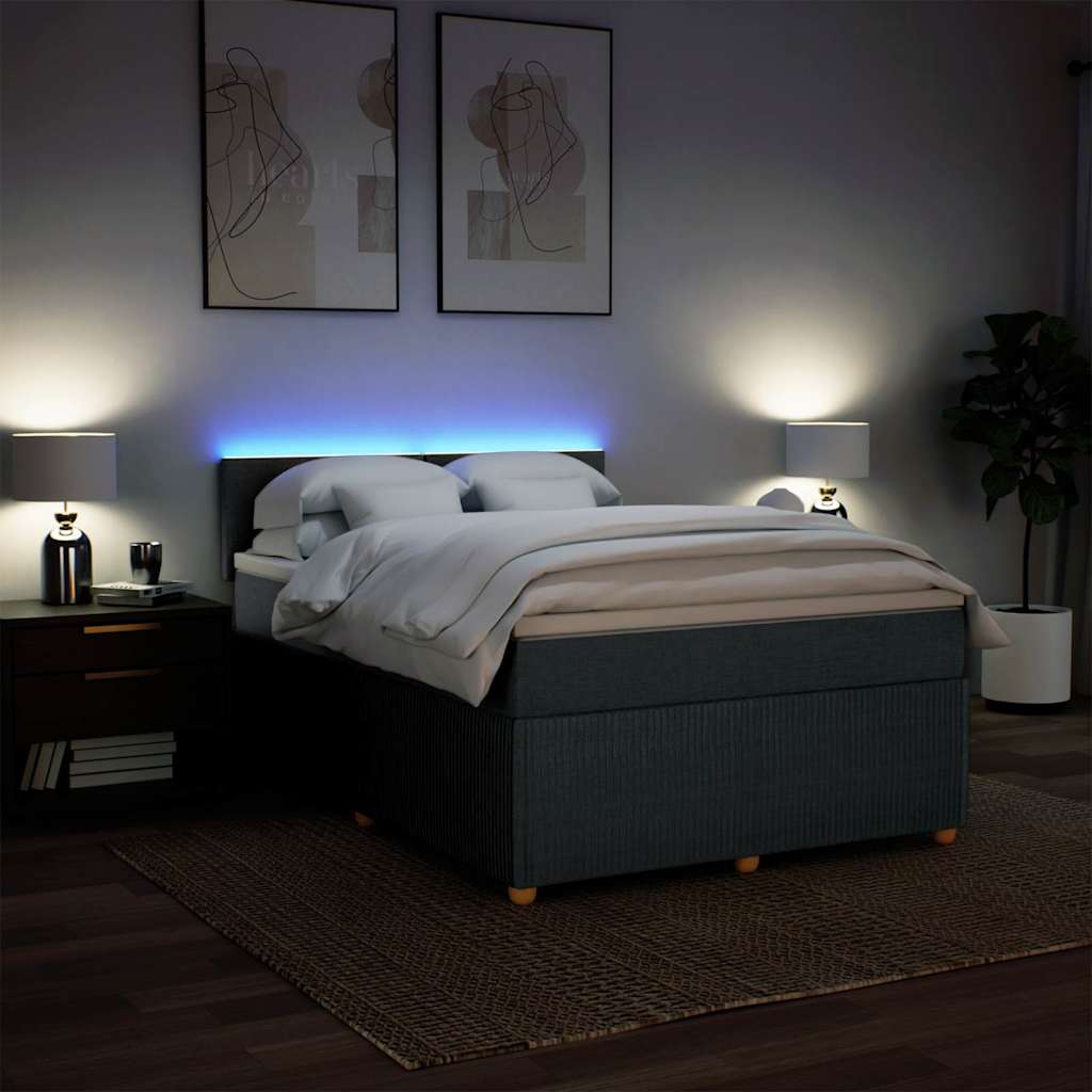 Boxspring met matras stof donkergrijs 140x200 cm is nu te koop bij PeponiXL, paradijselijk wonen!