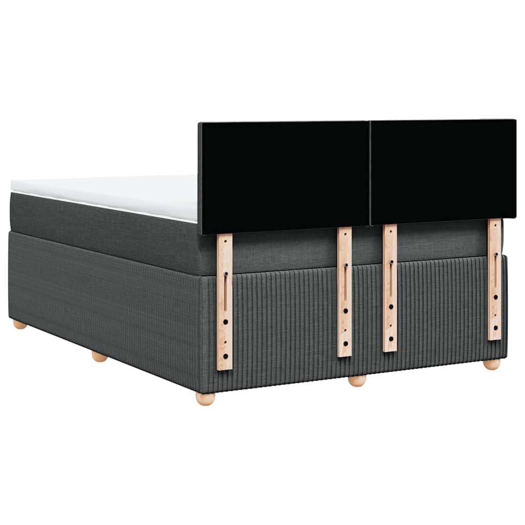Boxspring met matras stof donkergrijs 140x200 cm is nu te koop bij PeponiXL, paradijselijk wonen!