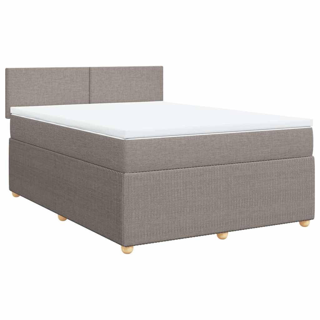Boxspring met matras stof taupe 140x200 cm is nu te koop bij PeponiXL, paradijselijk wonen!