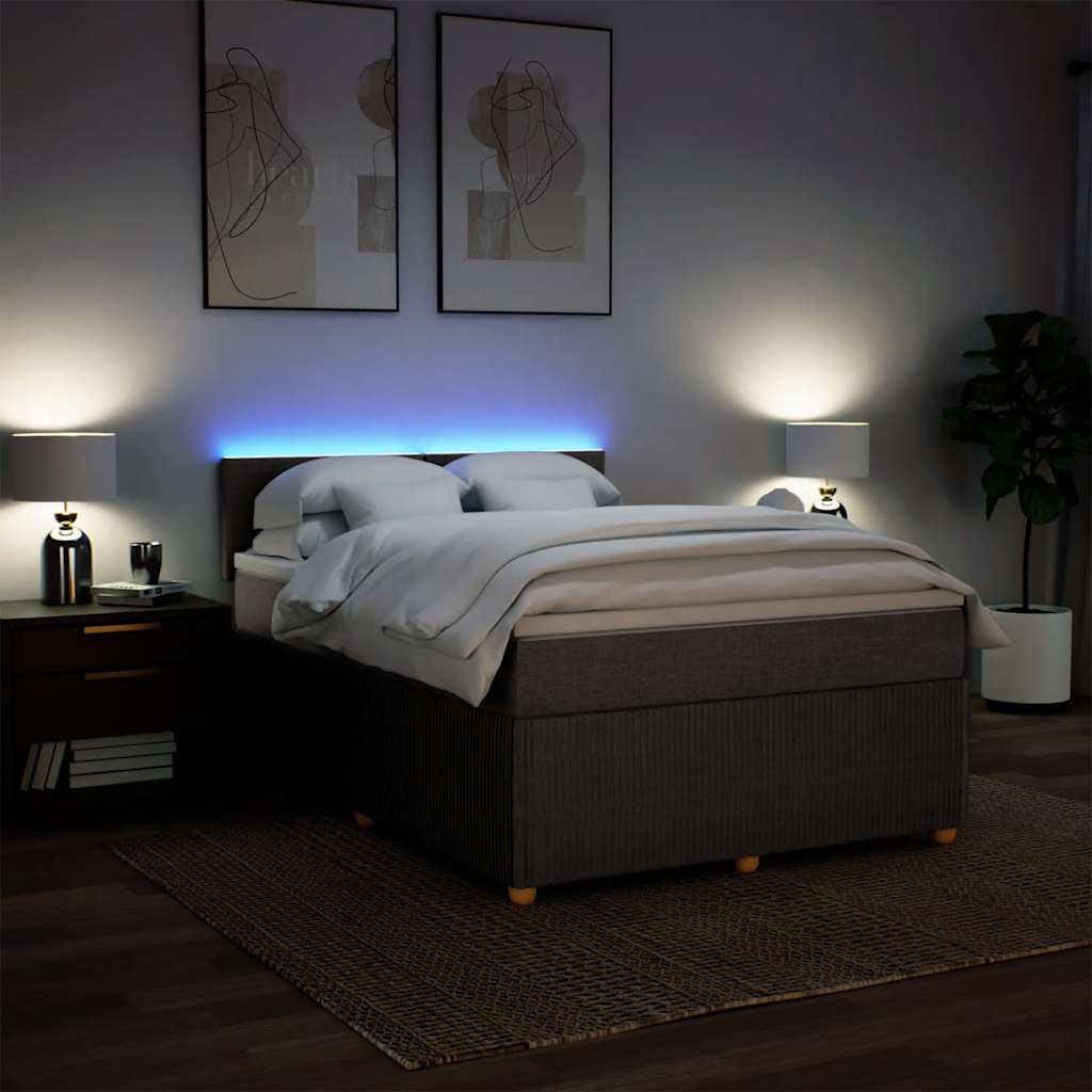 Boxspring met matras stof taupe 140x200 cm is nu te koop bij PeponiXL, paradijselijk wonen!