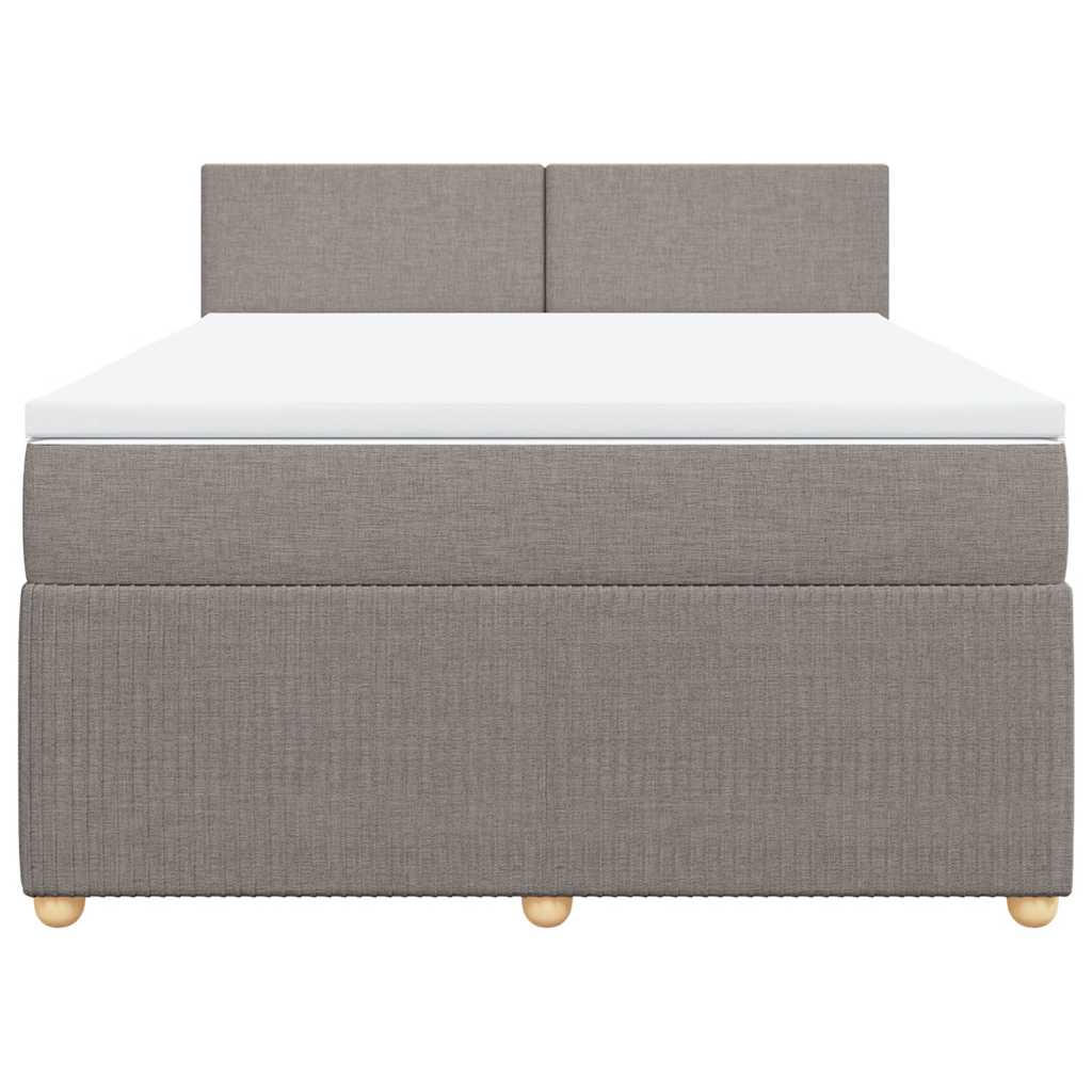 Boxspring met matras stof taupe 140x200 cm is nu te koop bij PeponiXL, paradijselijk wonen!