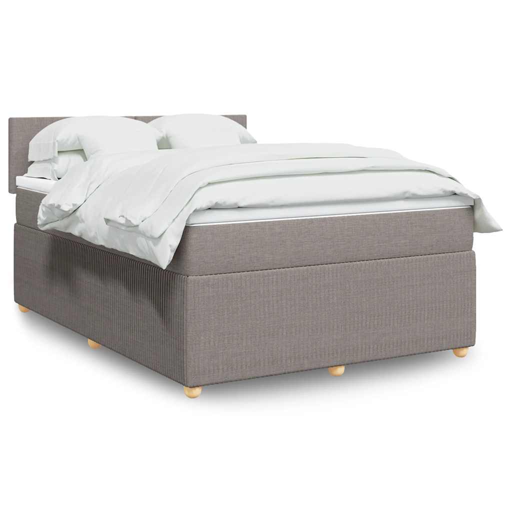 Boxspring met matras stof taupe 140x200 cm is nu te koop bij PeponiXL, paradijselijk wonen!