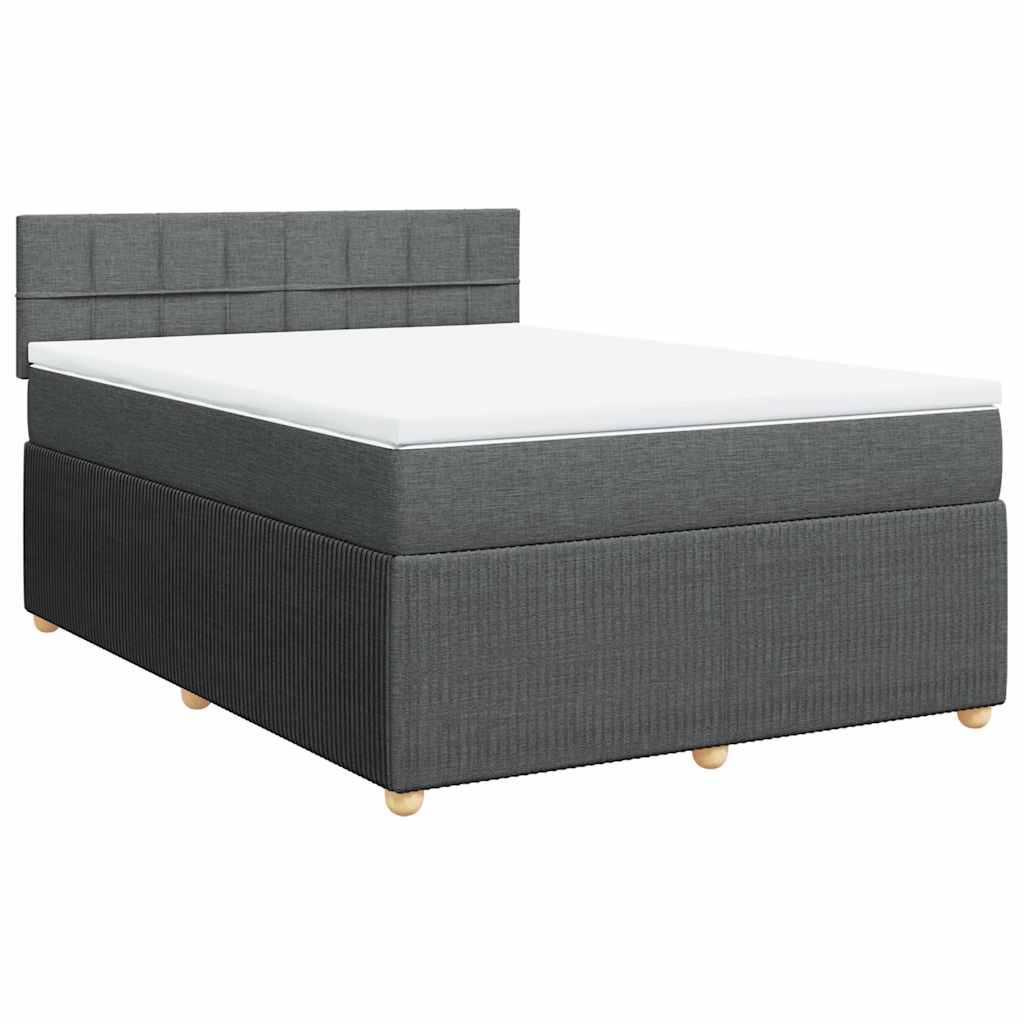 Boxspring met matras stof donkergrijs 140x200 cm is nu te koop bij PeponiXL, paradijselijk wonen!