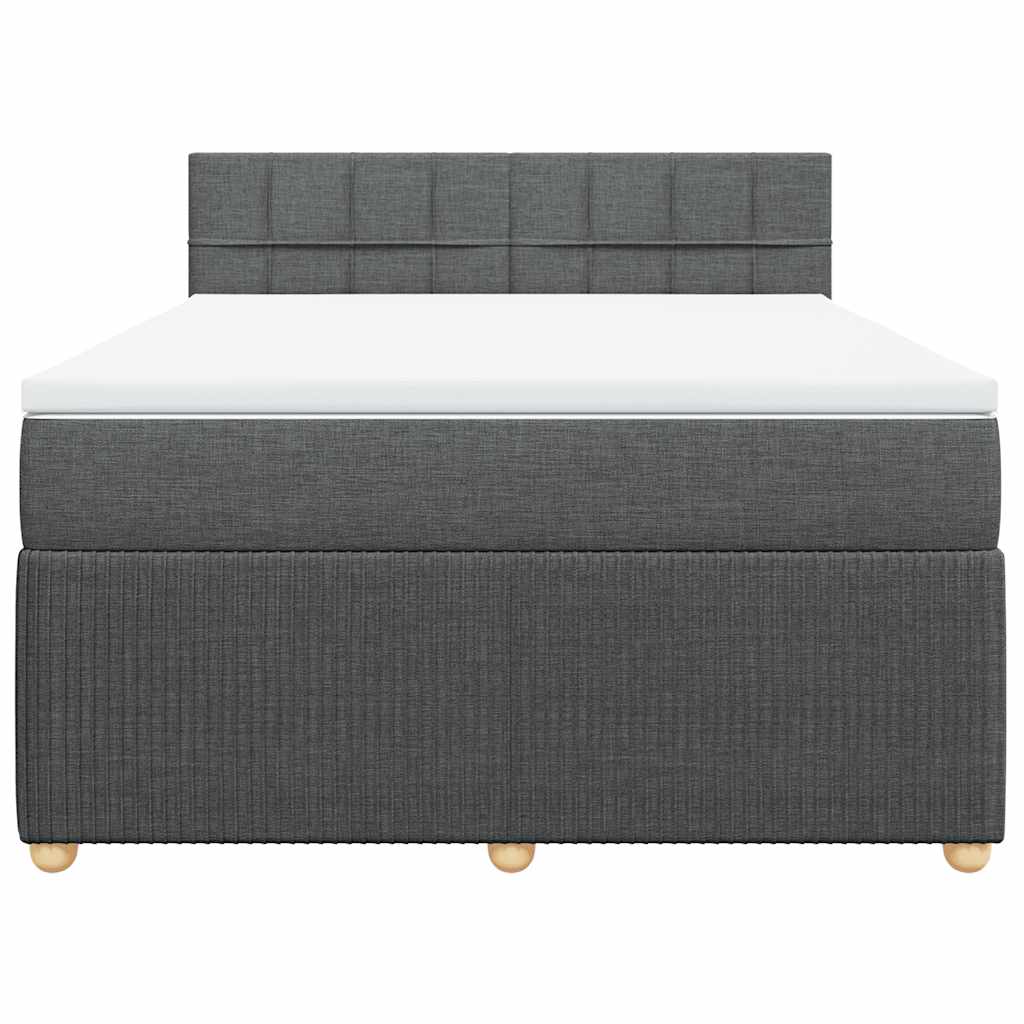 Boxspring met matras stof donkergrijs 140x200 cm is nu te koop bij PeponiXL, paradijselijk wonen!