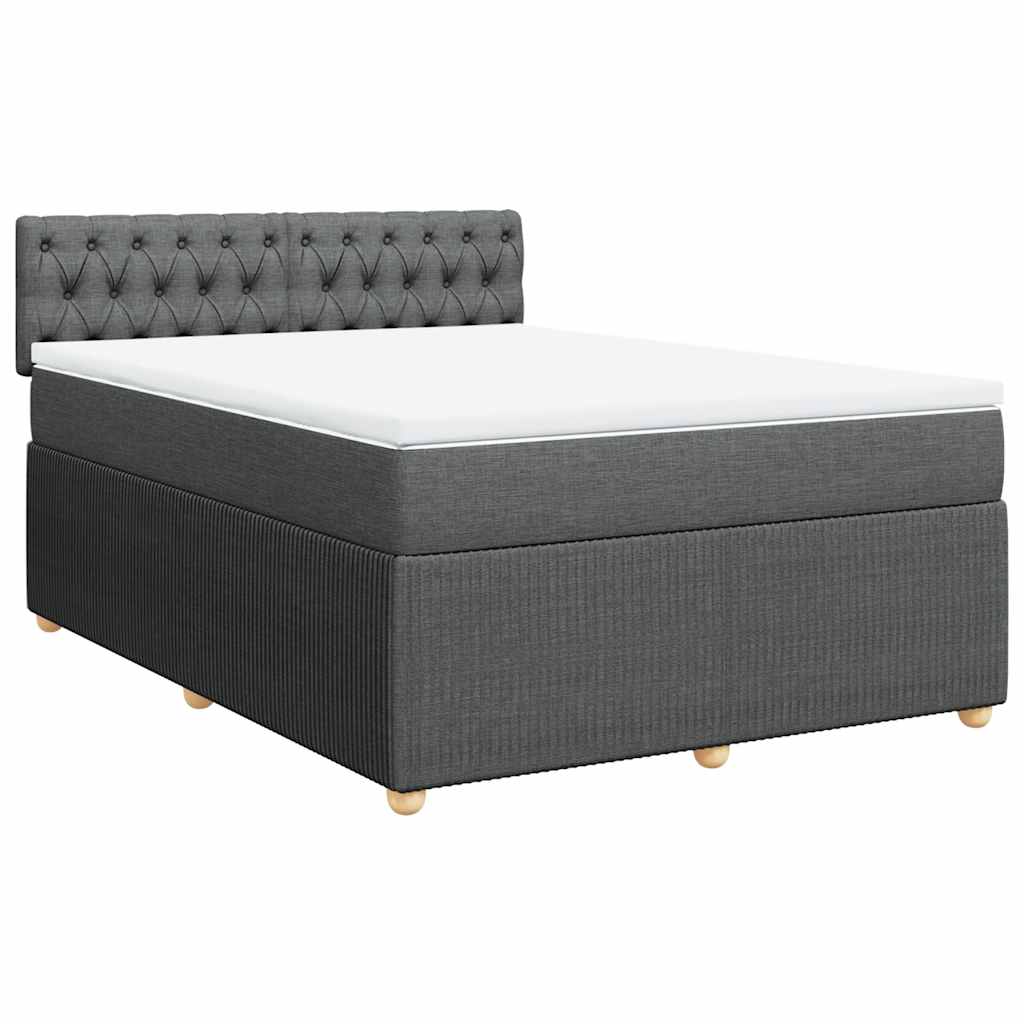 Boxspring met matras stof donkergrijs 140x200 cm is nu te koop bij PeponiXL, paradijselijk wonen!