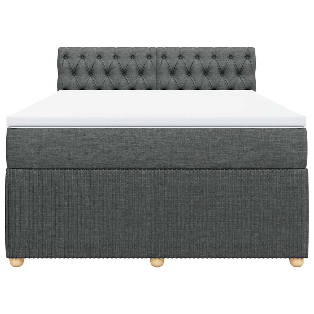 Boxspring met matras stof donkergrijs 140x200 cm is nu te koop bij PeponiXL, paradijselijk wonen!