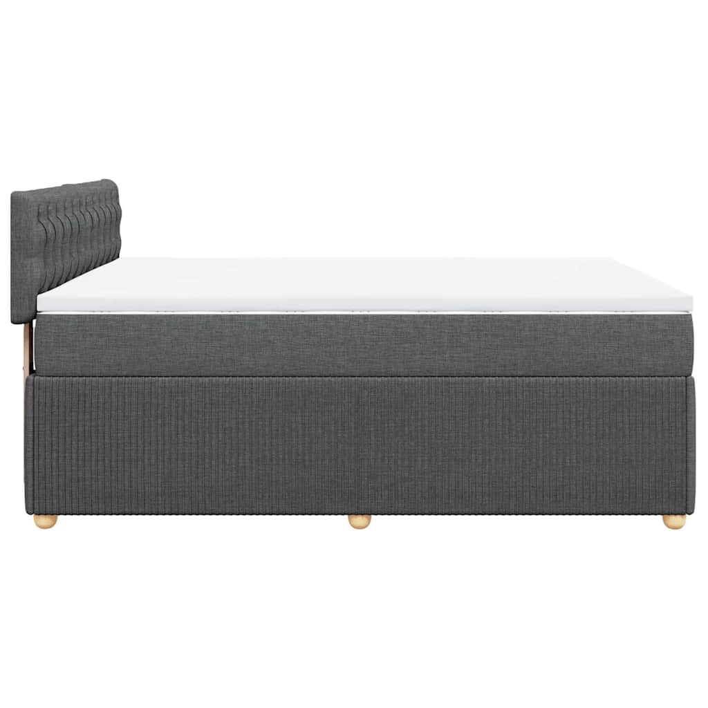 Boxspring met matras stof donkergrijs 140x200 cm is nu te koop bij PeponiXL, paradijselijk wonen!