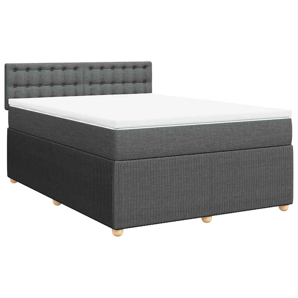 Boxspring met matras stof donkergrijs 140x200 cm is nu te koop bij PeponiXL, paradijselijk wonen!