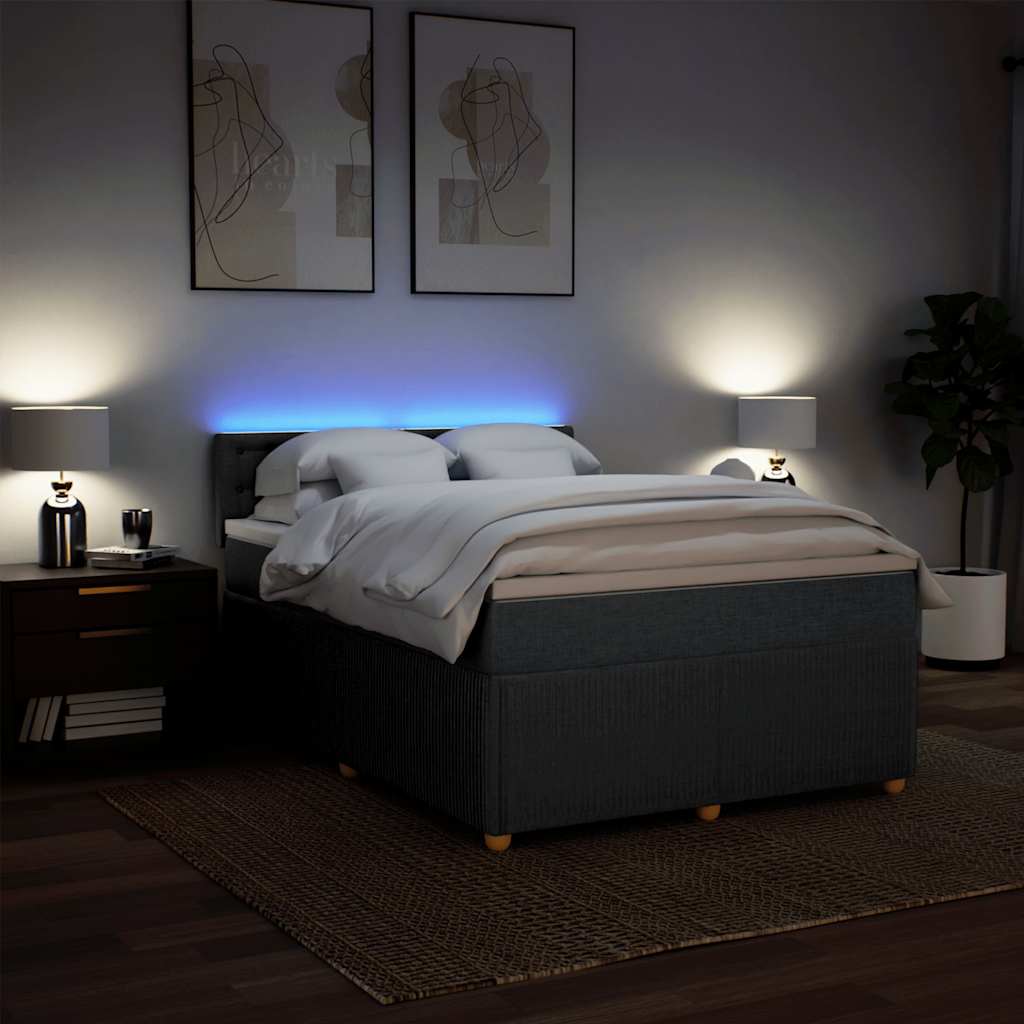 Boxspring met matras stof donkergrijs 140x200 cm is nu te koop bij PeponiXL, paradijselijk wonen!