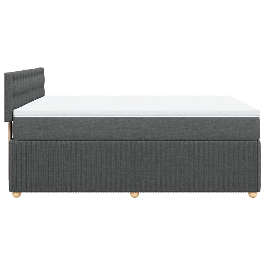 Boxspring met matras stof donkergrijs 140x200 cm is nu te koop bij PeponiXL, paradijselijk wonen!
