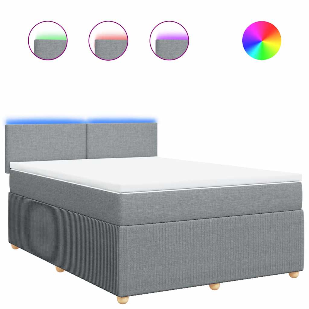 Boxspring met matras stof lichtgrijs 160x200 cm is nu te koop bij PeponiXL, paradijselijk wonen!