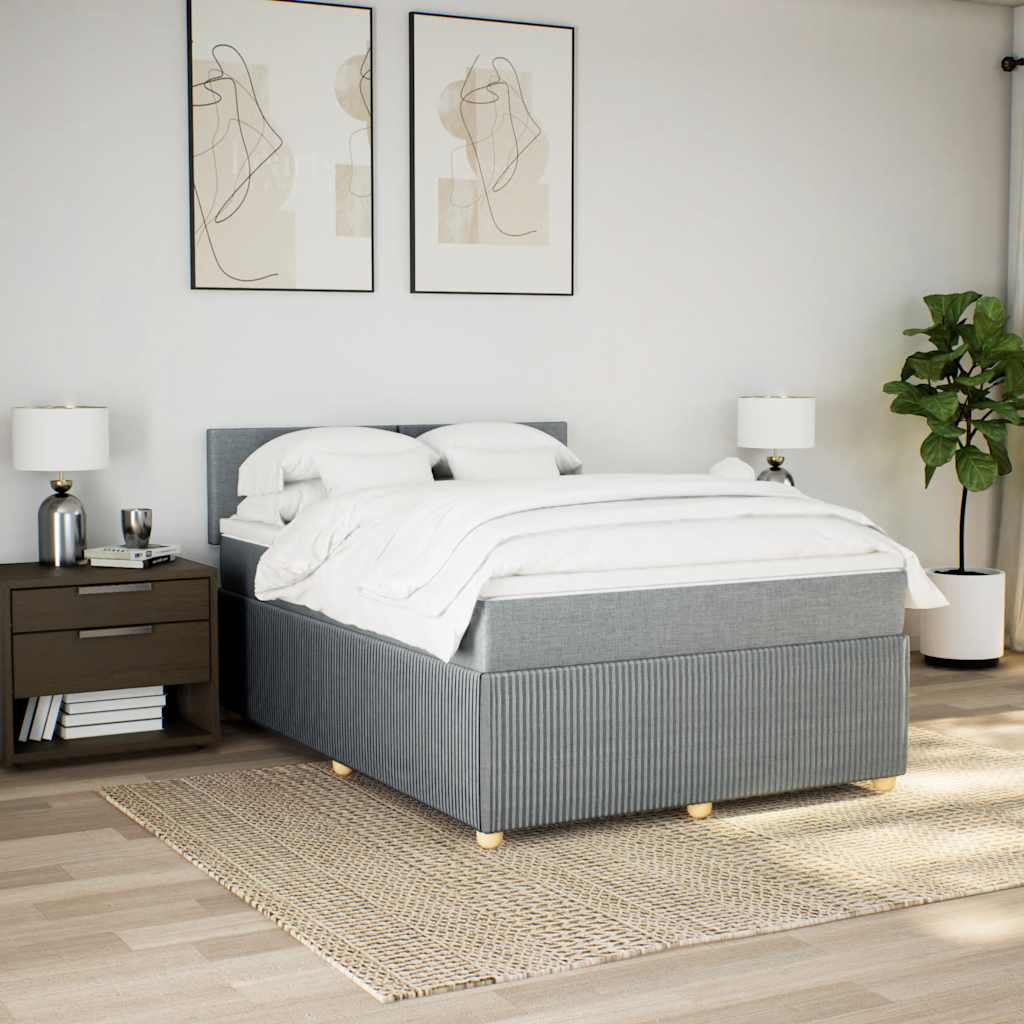Boxspring met matras stof lichtgrijs 160x200 cm is nu te koop bij PeponiXL, paradijselijk wonen!